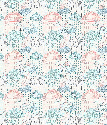 Rolgordijn voor het raam Kleurrijke wolken met patronen