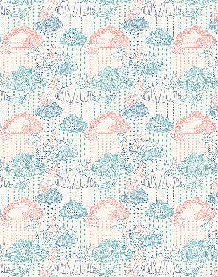 Rolgordijn voor het raam Kleurrijke wolken met patronen