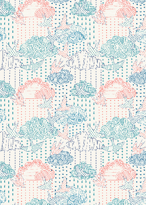 Rolgordijn voor het raam Kleurrijke wolken met patronen