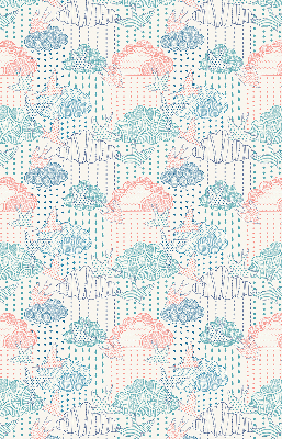 Rolgordijn voor het raam Kleurrijke wolken met patronen