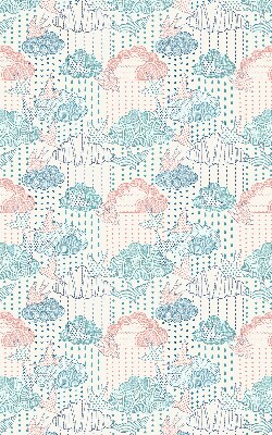 Rolgordijn voor het raam Kleurrijke wolken met patronen