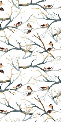 Rolgordijn voor het raam Vogels op een boom