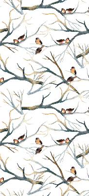 Rolgordijn voor het raam Vogels op een boom