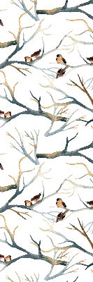 Rolgordijn voor het raam Vogels op een boom