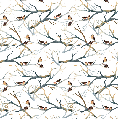 Rolgordijn voor het raam Vogels op een boom