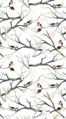 Rolgordijn voor het raam Vogels op een boom