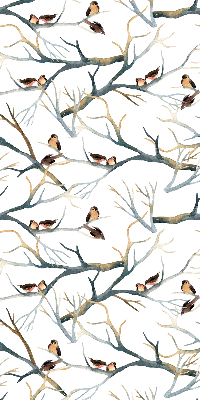 Rolgordijn voor het raam Vogels op een boom