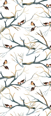 Rolgordijn voor het raam Vogels op een boom