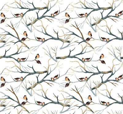 Rolgordijn voor het raam Vogels op een boom