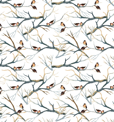 Rolgordijn voor het raam Vogels op een boom