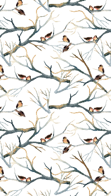 Rolgordijn voor het raam Vogels op een boom