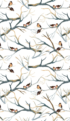 Rolgordijn voor het raam Vogels op een boom