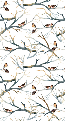 Rolgordijn voor het raam Vogels op een boom