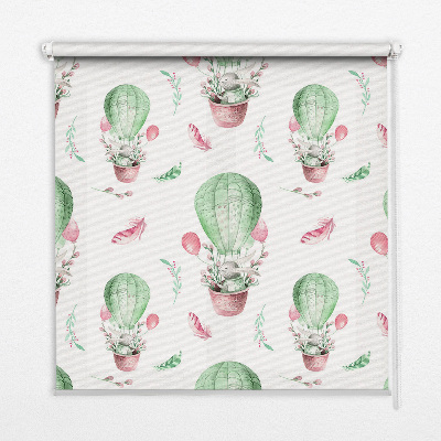 Rolgordijn voor het raam Groene ballonnen