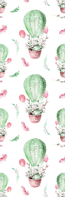 Rolgordijn voor het raam Groene ballonnen