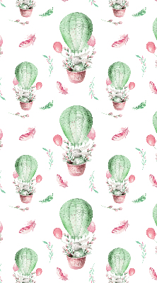 Rolgordijn voor het raam Groene ballonnen