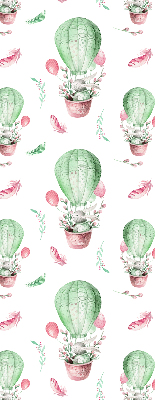 Rolgordijn voor het raam Groene ballonnen