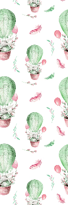 Rolgordijn voor het raam Groene ballonnen