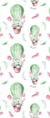 Rolgordijn voor het raam Groene ballonnen