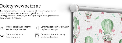 Rolgordijn voor het raam Groene ballonnen