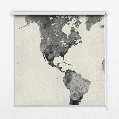 Rolgordijn voor het raam Zwarte continenten