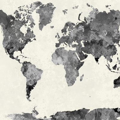 Rolgordijn voor het raam Zwarte continenten