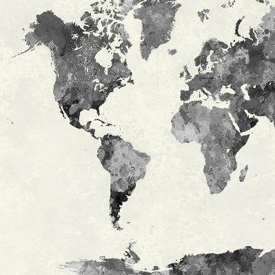 Rolgordijn voor het raam Zwarte continenten