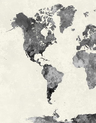 Rolgordijn voor het raam Zwarte continenten