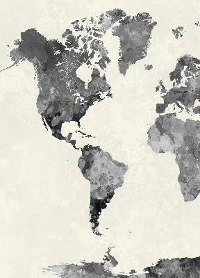 Rolgordijn voor het raam Zwarte continenten