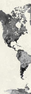 Rolgordijn voor het raam Zwarte continenten