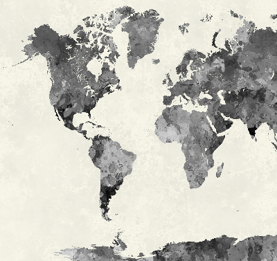 Rolgordijn voor het raam Zwarte continenten