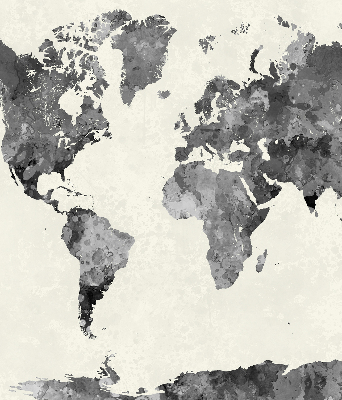 Rolgordijn voor het raam Zwarte continenten
