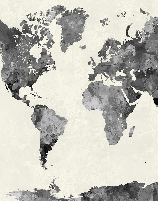 Rolgordijn voor het raam Zwarte continenten