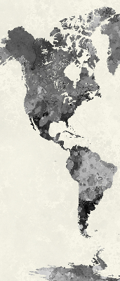 Rolgordijn voor het raam Zwarte continenten