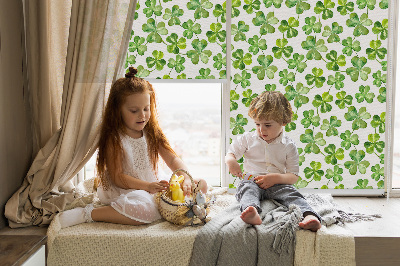 Rolgordijn voor het raam Geluksklaver