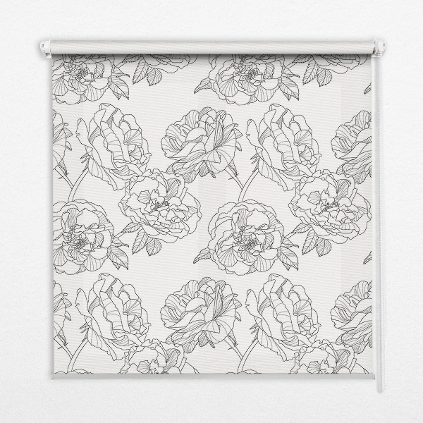 Rolgordijn verduisterend Getekende rozen