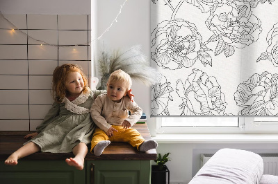 Rolgordijn verduisterend Getekende rozen