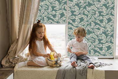 Rolgordijn voor het raam Bladbehang