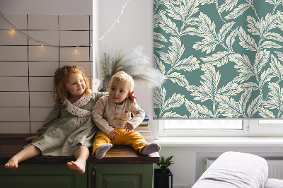 Rolgordijn voor het raam Bladbehang