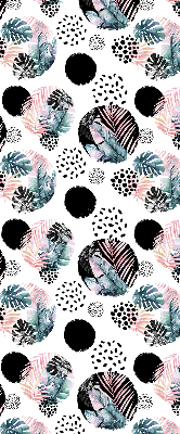 Rolgordijn voor het raam Cirkels en bladeren