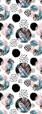 Rolgordijn voor het raam Cirkels en bladeren