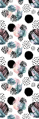 Rolgordijn voor het raam Cirkels en bladeren