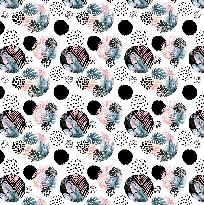 Rolgordijn voor het raam Cirkels en bladeren