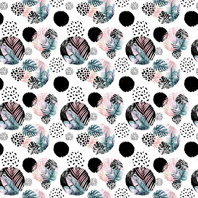 Rolgordijn voor het raam Cirkels en bladeren