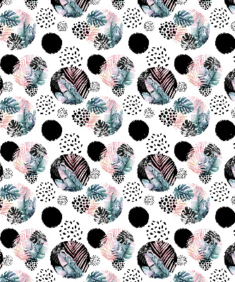 Rolgordijn voor het raam Cirkels en bladeren