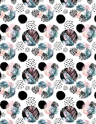 Rolgordijn voor het raam Cirkels en bladeren