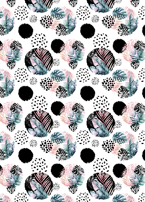 Rolgordijn voor het raam Cirkels en bladeren