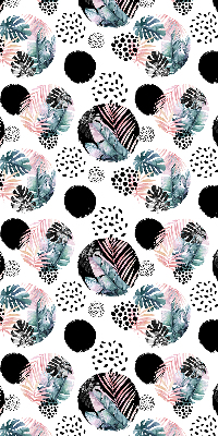 Rolgordijn voor het raam Cirkels en bladeren