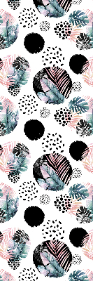 Rolgordijn voor het raam Cirkels en bladeren