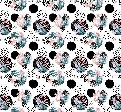 Rolgordijn voor het raam Cirkels en bladeren